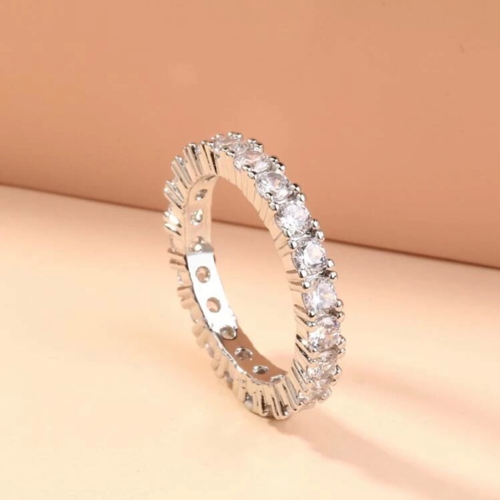 Size 8 Rhinestone Eternity Band